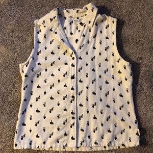 RVCA Women’s Sleeveless Button Up Size S